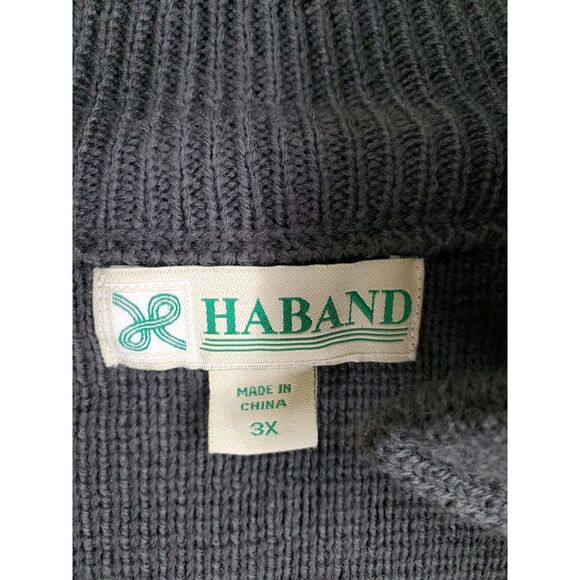 Haband Sweater Jacket Zip-Up Fair Isle Cardigan Mens 3XL Green White Grandpacore - Picture 3 of 15